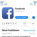 iPhone-Apps Auswahl Facebook
