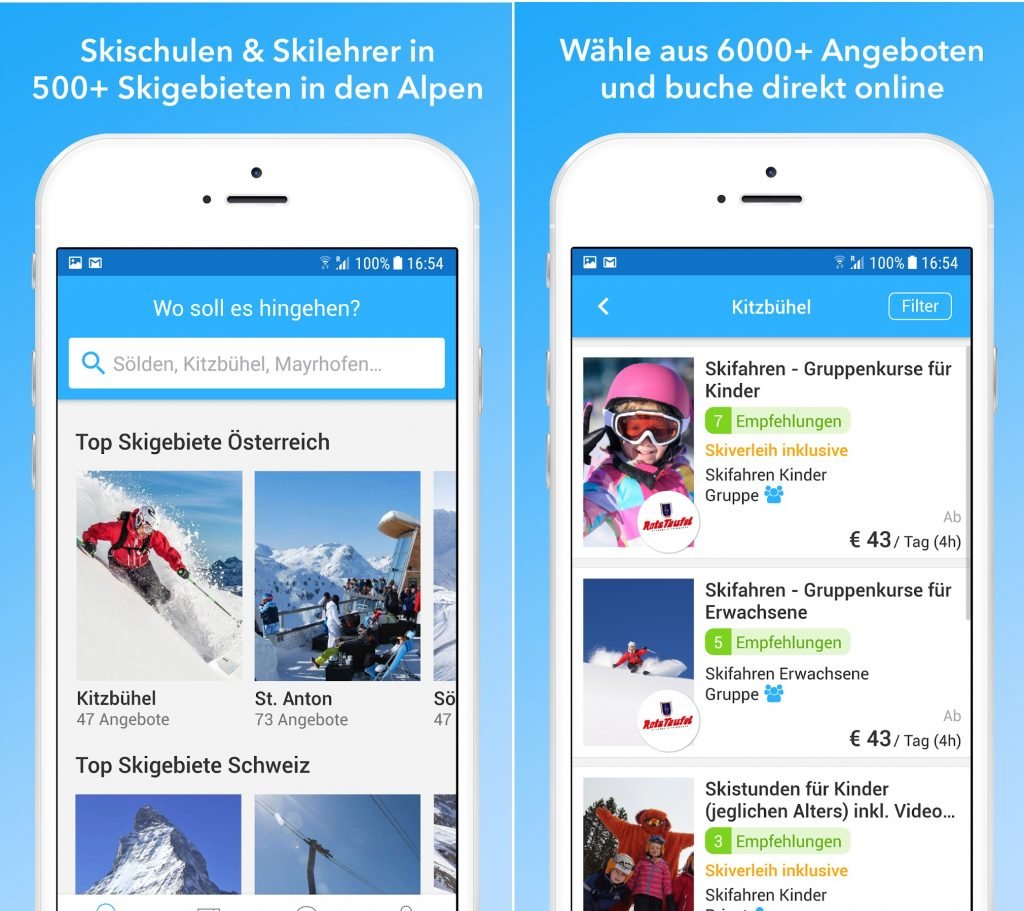 Mit CheckYeti Skikurse per Handy buchen