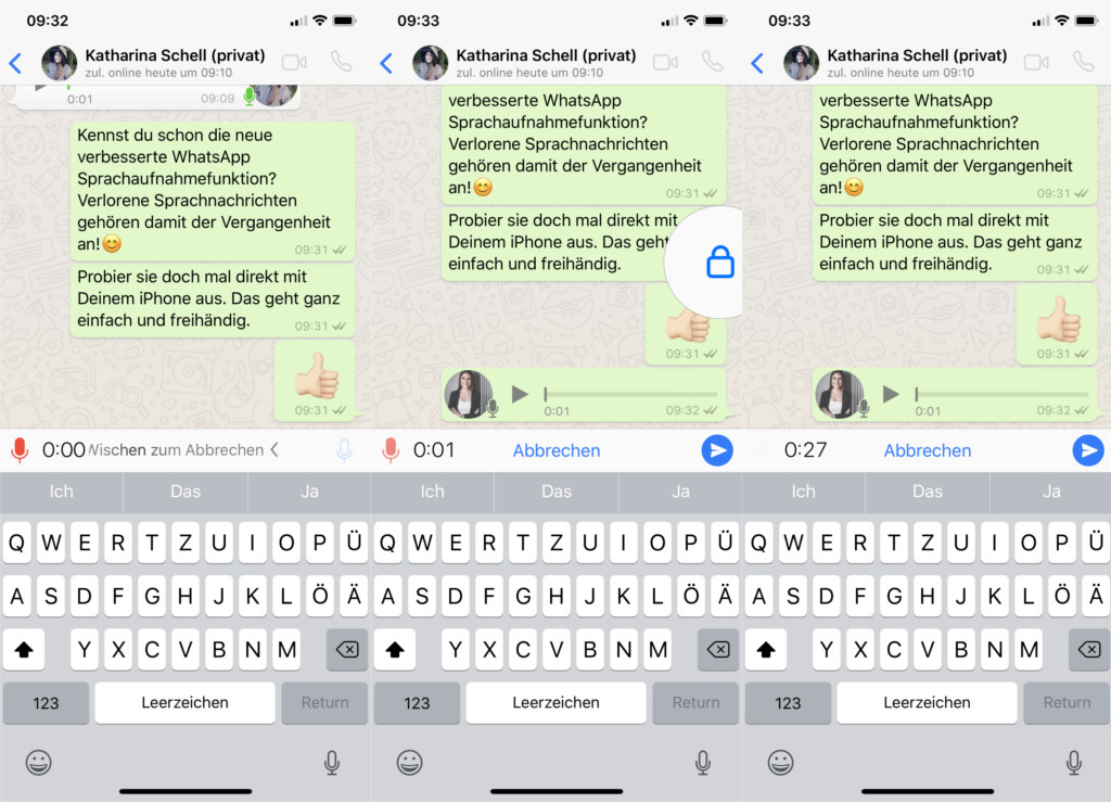WhatsApp iOs-Update Sprachnachricht