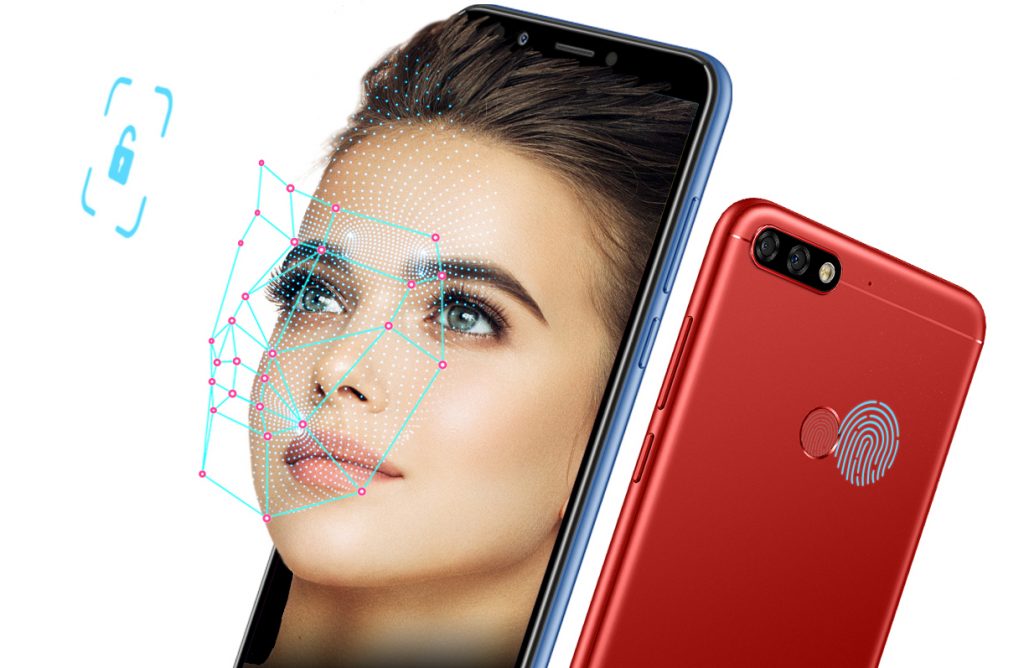 Honor 7C in Rot mit Gesichtserkennung und Fingerabdruckscanner