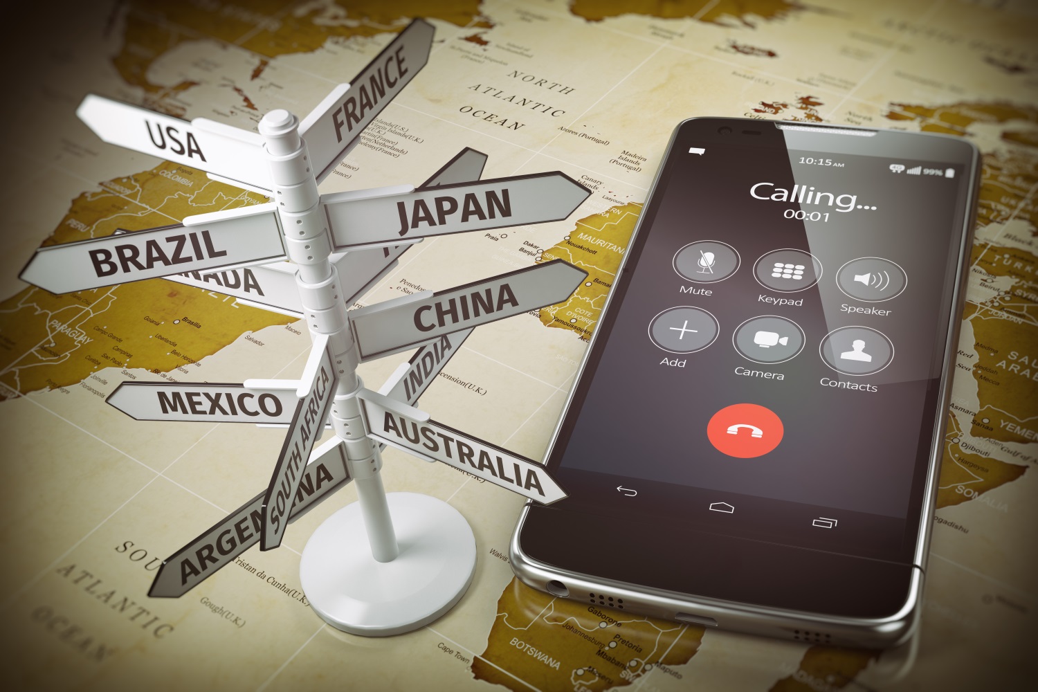 Speicher Deine Kontakte vor der Reise mit einer internationalen Vorwahl. Dann kannst Du mit dem Smartphone im Ausland problemlos telefonieren.
