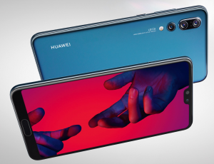 Das blaue Huawei P20 Pro von vorne und hinten