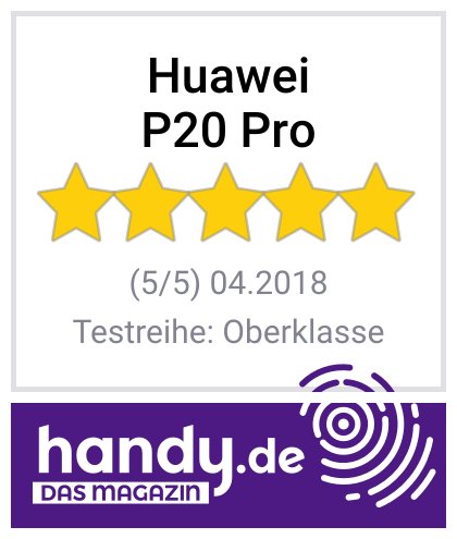 handy.de Testsiegel für das Huawei P20 Pro