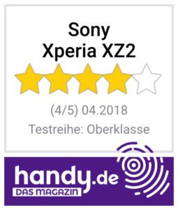 Testnote des Sony XPeria XZ2 im handy.de-Test