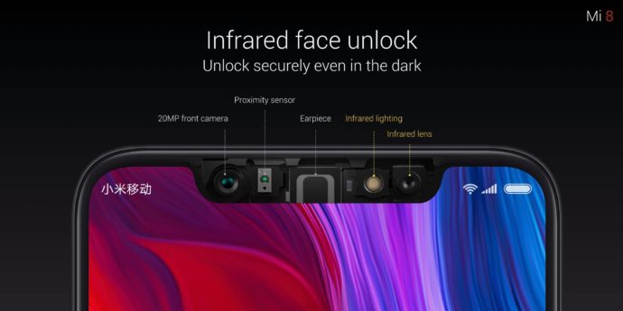 Xiaomi Mi 8 Gesichtserkennung Face Unlock