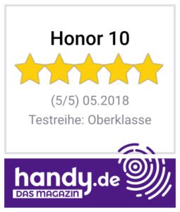 Honor 10 im Test von handy.de: Das Smartphone erreicht 5 Sterne