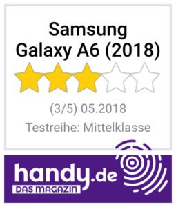 Testsiegel handy.de Samsung Galaxy A6 (2018)