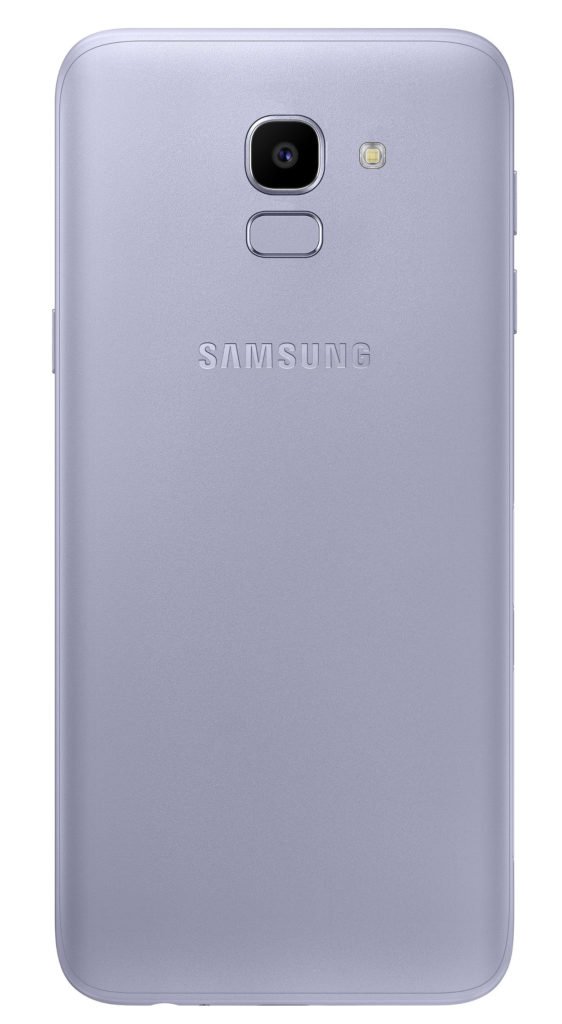 Rückseite des Samsung Galaxy J6 in Lavender
