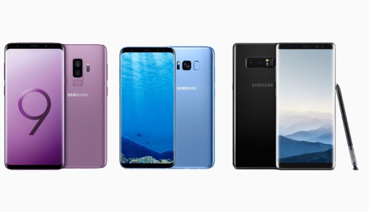 Samsung Galaxy S8, S9 und Note 8
