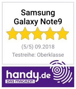 Testsiegel Samsung Galaxy Note 9 