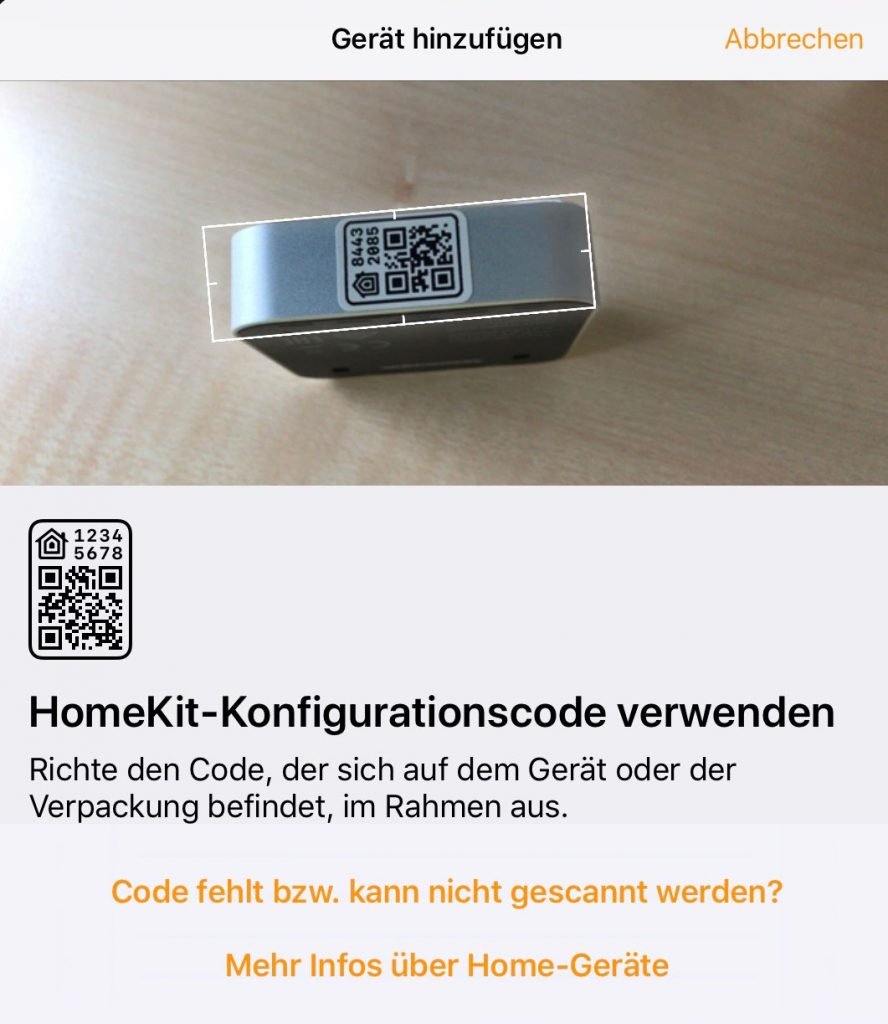 Eve Room 2 per HomeKit QR-Code einrichten