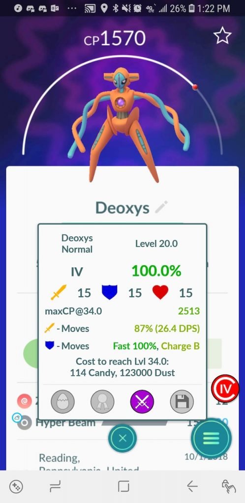 Deoxys 100 Prozent IV-Wert