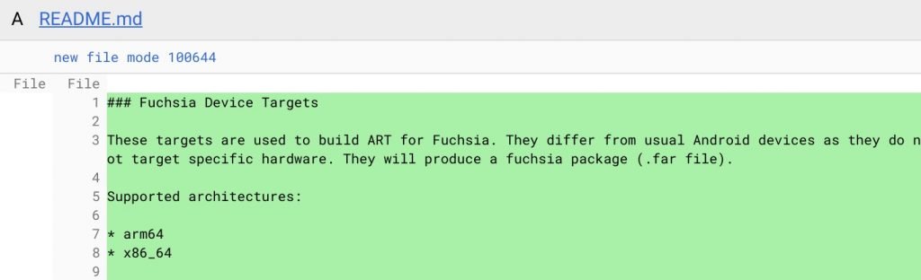 Google Fuchsia OS: Eintrag für die Android Runtime