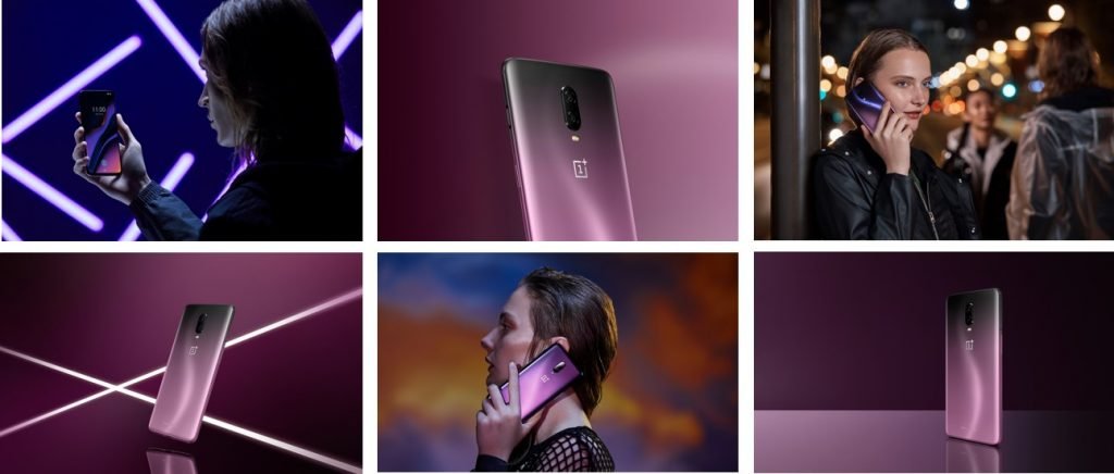 OnePlus 6T Thunder Purple Bilder-Collage
