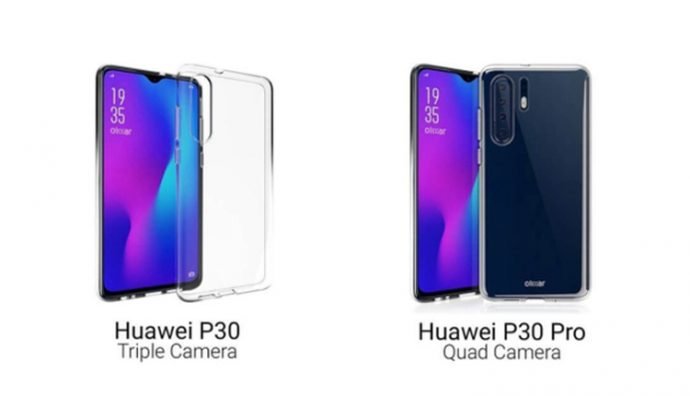 Huawei P30 und P30 Pro auf Konzeptbild von Hüllenhersteller Olixar
