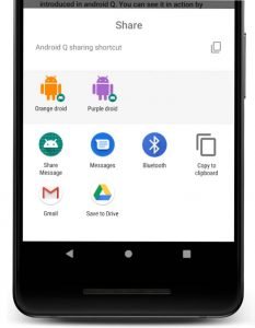 Android Q: Sharing-Menü