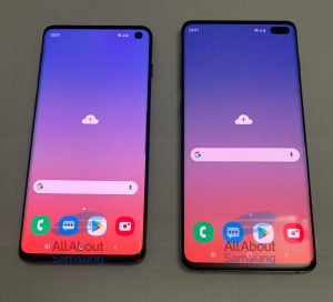 Samsung Galaxy S10 und Galaxy S10+ Front mit Loch-Notch