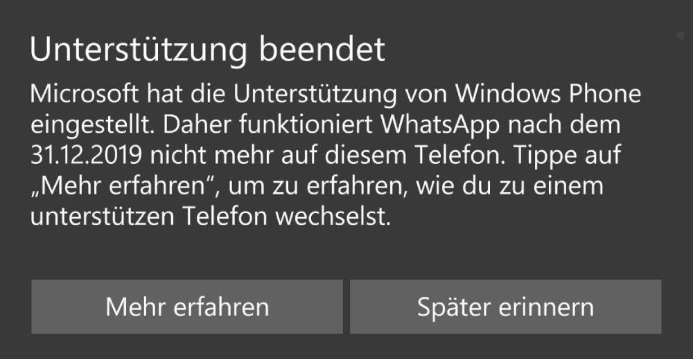 Windows Phone muss schon bald ohne den beliebten Messenger WhatsApp auskommen.