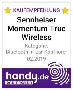 Testsiegel handy.de Sennheiser Momentum True Wireless