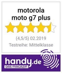 Testsiegel Motorola Moto G7 Plus.