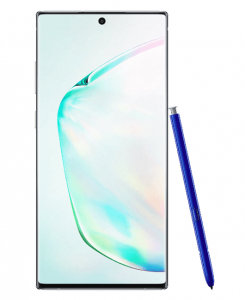 Die Front des neuen Samsung Galaxy Note 10 Plus.